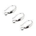 Set of three silver-plated DIY earring hooks for handmade jewelry craft making - Style 9 / Silver Plated Copper