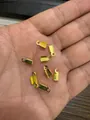 Gold-plated fold-over cord end caps for DIY jewelry making and leather cord crimping - 4.5*9.2mm (1 Piece) / Imitation Gold
