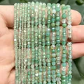 Assorted green faceted dragon vein agate round beads for handmade jewelry accessories - Green