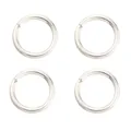 Four silver-tone open jump rings for DIY jewelry making and connection components. - Jump Rings / 0.7x10mm / Silver