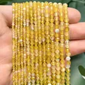 Yellow faceted agate beads for DIY jewelry making in 2mm 3mm 4mm sizes - Yellow