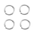 Set of four shiny silver open jump rings for DIY jewelry making and connection accessories - Jump Rings / 0.6x4mm / White Gold