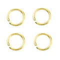 Set of four gold-plated open jump rings for DIY jewelry making and repairs - Jump Rings / 0.6x4mm / 14K Gold