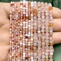 Faceted dragon vein agate beads strands in mixed warm colors for jewelry making - Red Patterned