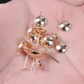 DIY rose gold earring stud posts with bowl-shaped trays for pearl jewelry making - 1 Pin + 1 Back / 5mm / Gold