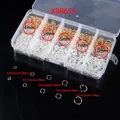 Detail view of 10-compartment box with gold and silver jump rings in various sizes - Jump Rings Kit (X8R65)