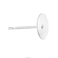 Silver-plated flat pad earring post stud base for DIY jewelry making accessories - Flat Pad Post (Price Per Piece) / 5mm / Silver