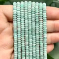 Cuentas de ábaco de piedra natural azul claro 2x4mm para joyería DIY - Cuenta de Ábaco de Amazonita / 4x2mm Aprox 160 Piezas Por Hilo