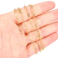 Close-up detail of 18K gold-plated heart-shaped chain link necklace - Small Heart Chain 4.5*3mm (1 Meter) / Gold