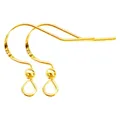 Detailed view of 18K gold plated earring hooks featuring 925 stamp and ball loop. - Style 3 / Copper Plated 18K Real Gold