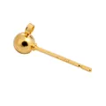 Detailed macro view of gold plated ball stud earring with loop and S925 stamp for DIY - 5mm Ball / 1 Piece / Gold