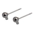 Professional silver ball stud earring posts with hanging loop for DIY jewelry making - Ball Post with Loop / 4x12mm / Gun Black