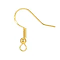 Detailed view of a gold-plated earring hook with ball and coil for DIY jewelry making - Style 1 / Copper Plated 18K Real Gold