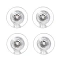 4 Stück transparente Silikon-Ohrmuttern mit G18-Metallkern für DIY-Schmuck. - Weiß K/Silber / 1 Stück