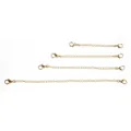 Set of four gold-plated jewelry extension chains with double lobster clasps. - 5cm / KC Gold