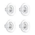 Hochwertige durchsichtige Silikon Ohrmuttern für sicheren Halt 4er Set Schmuck - Silbernadel / 1 Stück