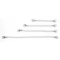 Silver-toned metal extension chain set with lobster clasps for DIY jewelry making projects - 5cm / White K/Silver