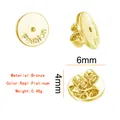 Detailed macro view of 6mm circular bronze earring backs with platinum finish and dimensions - Fashion Stamp Style / 6mm / Gold