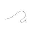 French style silver-plated earring hook with ball end for DIY handmade jewelry crafts - 1 Piece / White Gold