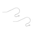 Pair of polished silver metal French ear hooks with ball beads for DIY jewelry making - 1 Piece / Silver-Plated Copper
