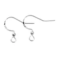 High-quality S925 sterling silver DIY earring hooks with bead and loop for jewelry making - Style 3 / Silver Plated Copper