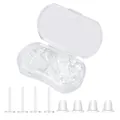 Clear plastic earring studs and backs set in a transparent storage box for DIY jewelry - 2-Compartment Empty Box / 1 Piece
