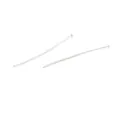 Detailed view of two silver-plated copper flat head T-pins for DIY jewelry craft projects - T Pins / 20mm / Silver