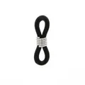 Connettore per occhiali in silicone nero a forma di 8 con bobina argentata - Metallo Argento + Silicone Nero