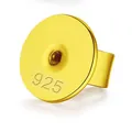 High-quality gold plated 925 copper earring back with circular flat disc design - 925 Stamp Style / 6mm / Gold