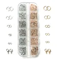 Detailed view of jewelry kit with gold and silver jump rings and lobster clasps - Lobster Clasp and Jump Ring Combo (Grid)