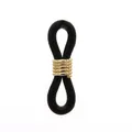 Connettore per catena occhiali in silicone nero con bobina in metallo dorato lucido - Metallo Oro + Silicone Nero