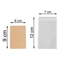 Detailed dimensions of 6x9cm kraft jewelry card and 7x12cm clear plastic bag - 100 Cards and 100 Bags (No Hole) / 100pcs Pack / Kraft Paper Color
