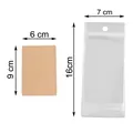 Dimension details for kraft jewelry display card and transparent plastic packaging bag - 50 Cards and 50 Bags (With Hole) / 50 Pieces / Kraft Paper Color