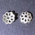 Calottes de perles en fer argenté ajouré vintage pour la fabrication de bijoux DIY - 100 Pièces/Paquet / 7mm / Argent