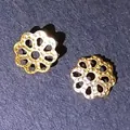 Coupelles de perles en filigrane doré vintage et entretoises creuses pour bijoux DIY - 100 Pièces/Paquet / 7mm / Or