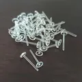 Bulk set of clear plastic flat base ear pins for DIY handmade jewelry making accessories - 4mm Flat Pad Post / 1 Piece