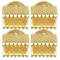 Gold-plated metal ribbon crimp ends for DIY necklace and bracelet jewelry making - 8mm (1 Piece) / KC Gold