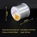 Transparent elastic beading string 0.7mm for DIY jewelry making 100 yards spool cord - Medium Roll (approx. 100m) / 0.5mm