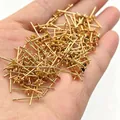 Hochwertige 18K echtvergoldete Ohrstecker mit Schalenauflage für DIY-Schmuckherstellungsprojekte - 4mm Flaches Kreuzschalentablett 18K Vergoldetes Kupfer (Mit Mittelstift)