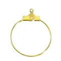 Gold-plated round hoop earring component for DIY jewelry making handmade materials - Hanger Hoop / 1 Piece (25mm) / KC Gold