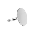 Polished silver metal tack pin with circular flat head for DIY handmade brooch jewelry - Stainless Steel Flat Head Pin / 1 Piece/Pack (10x9mm) / Silver