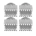 Silver-colored textured ribbon crimp cord ends for DIY jewelry necklace making - 8mm (1 Piece) / White Gold