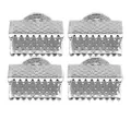 Four silver-plated metal crimp end beads for DIY jewelry making and necklace cords - 10mm (1 Piece) / White Gold