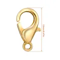 Gold-plated 12mm zinc alloy lobster clasp for jewelry making and DIY handmade projects - 12mm (1 Piece/Pack) / Gold