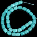 Close-up of 8x12mm natural Amazonite barrel beads for DIY jewelry with polished finish - 8x12mm (Approx 33-34 Pieces/Strand) / Amazonite Jade Barrel Beads