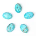 Détail de cabochons ovales de 10x14mm en turquoise empereur avec texture marbrée bleue - 2 Pièces/Pack (10x14mm) / Turquoise Impériale Bleu Lac