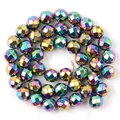 Gefacetteerde iriserende hematiet ronde losse kralen voor DIY sieraden maken en hobby - 2mm Ong. 193 Stuks / Gefacetteerde Gegalvaniseerde Meerkleurige Hematiet