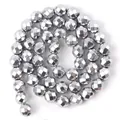 Hoogwaardige gefacetteerde verzilverde hematiet kralen voor creatieve DIY-sieraden ontwerpen - 2mm Ong. 193 Stuks / Gefacetteerde Gegalvaniseerde Zilveren Hematiet
