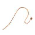 Rose gold plated French ear hook with a round ball for DIY jewelry making accessories - 1 Piece / Rose Gold Plated