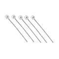 Set of five silver plated ball head pins for DIY handmade jewelry and earring making - Ball Head Pin / 30mm / Silver